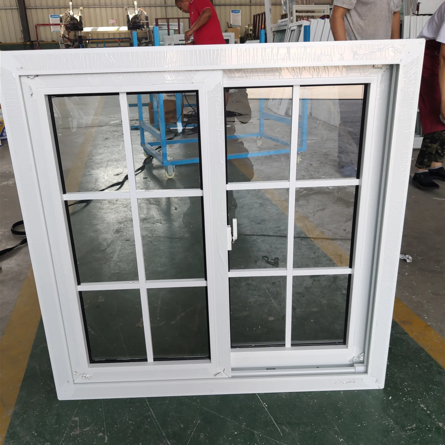 UPVC PVC windows Single Glassed Sliding Pvc windows With Grill Design and Mosquito Net for Panama