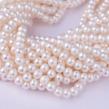 AAA Grade Near Round Natural Freshwater Pearl Loose Beads For Jewelry Making Necklace Earrings