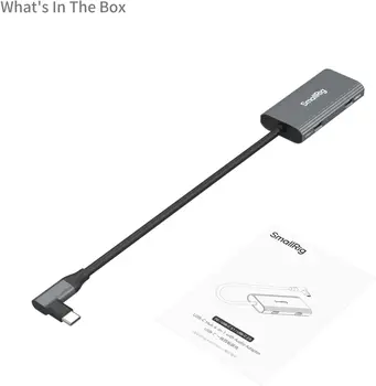 SmallRig 4-in-1 USB-C Hub with a Cold Shoe Mount, Type- C Multiport Hub with PD 100W / USB-C 3.1 / USB-C 2.0 with Audio Adapter