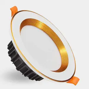 AC220V Modern Indoor LED Downlight Recessed Round Gold Ceiling Light 5W/9W/12W/18W White/Warm White Aluminum Ultra Thin
