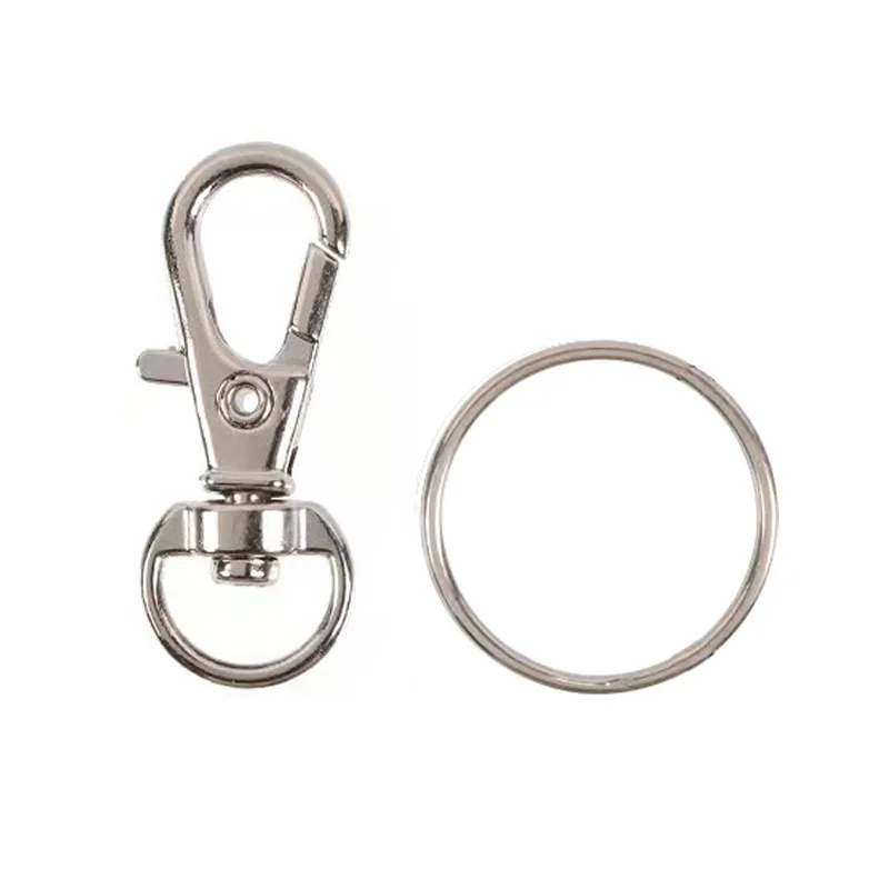 60 PCS Silver Swivel Snap Hooks & Key Rings Kit - Lobster Clasps, Keychain Clips, Rings For Crafts, Jewelry, DIY