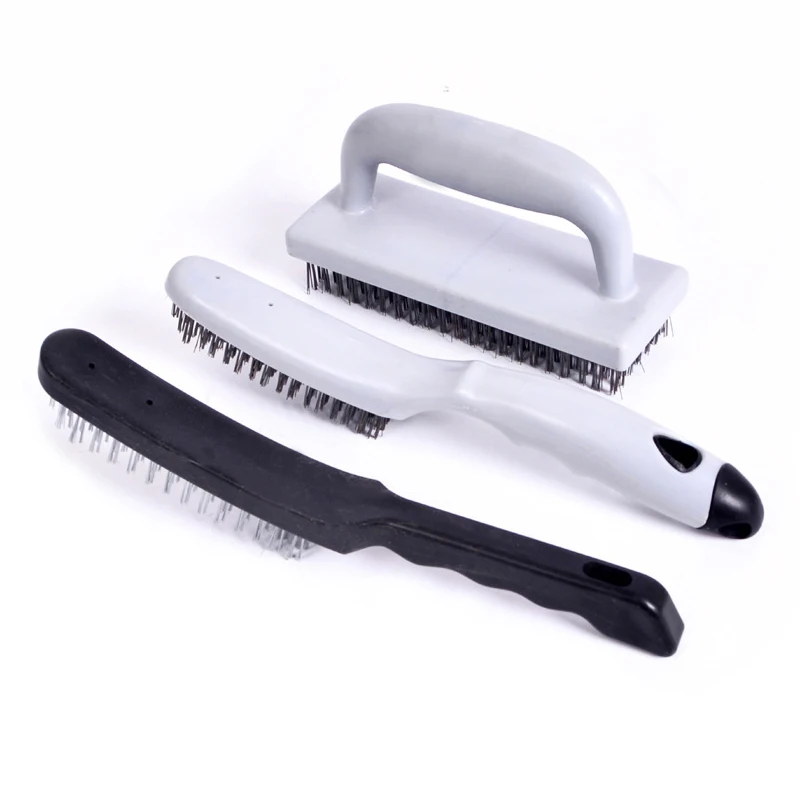 Plastic handle Clean metal dirt play stainless steel cleaning industrial steel brush