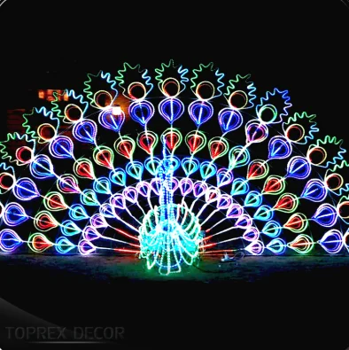 Multi Dual Color Led Christmas Light Diwali Rope Lights Decoration Led Peacock Light