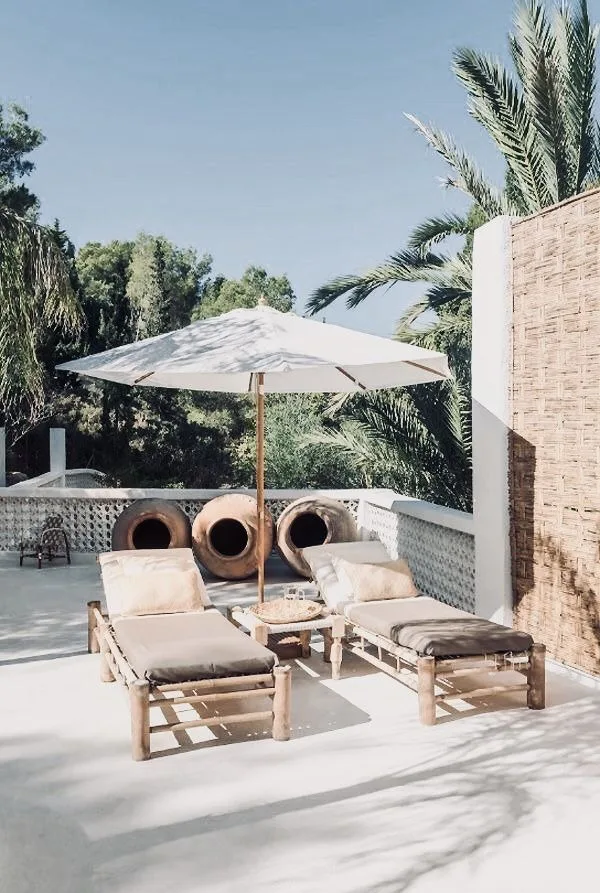 Bamboo Beach Sunbed Sunlounger Bamboo Adjustable Chaise Lounge Outdoor