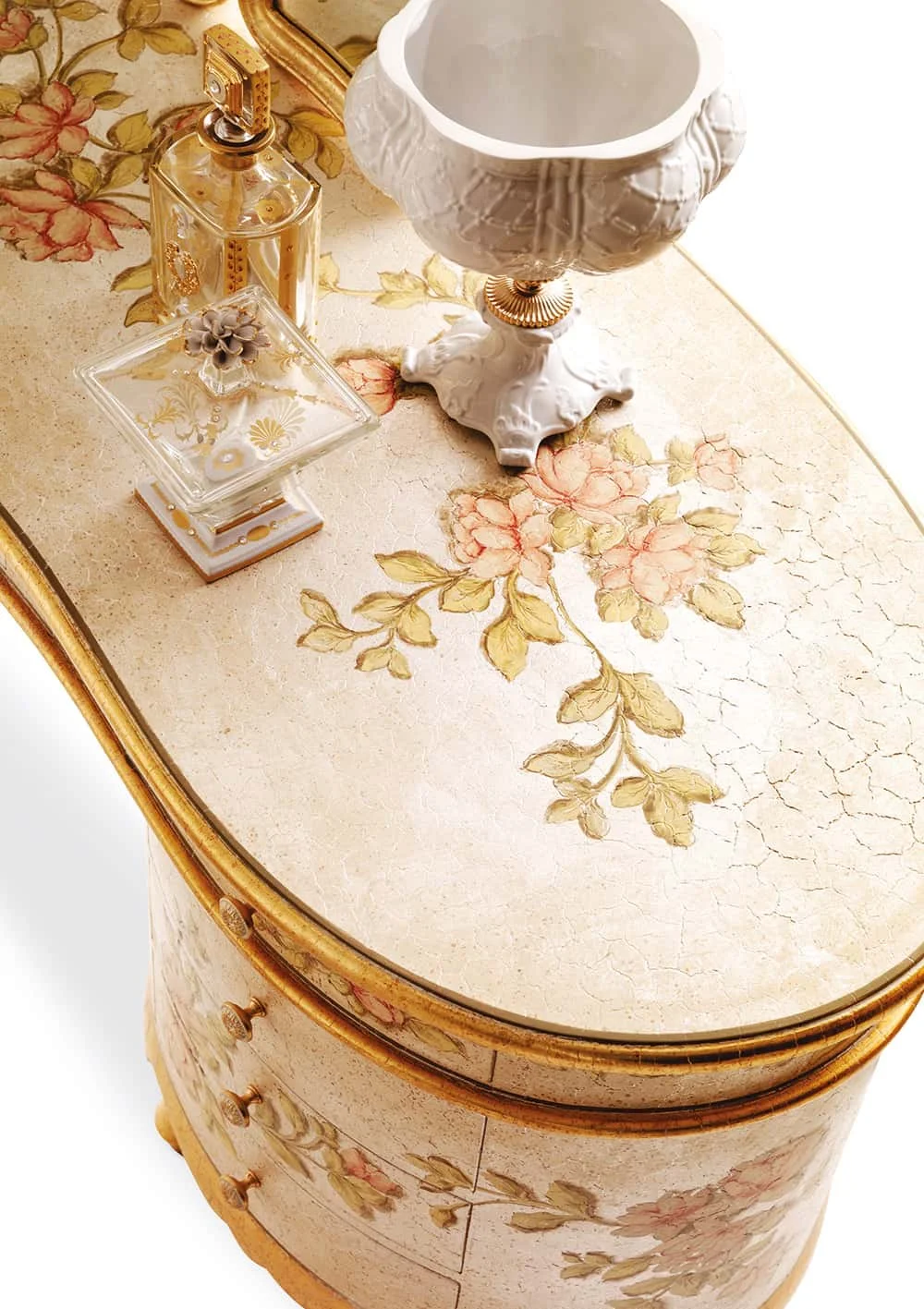 Classic Italian Dressing Table Set Make up Vanities Luxury Design for Bedroom Furniture- Tiffany