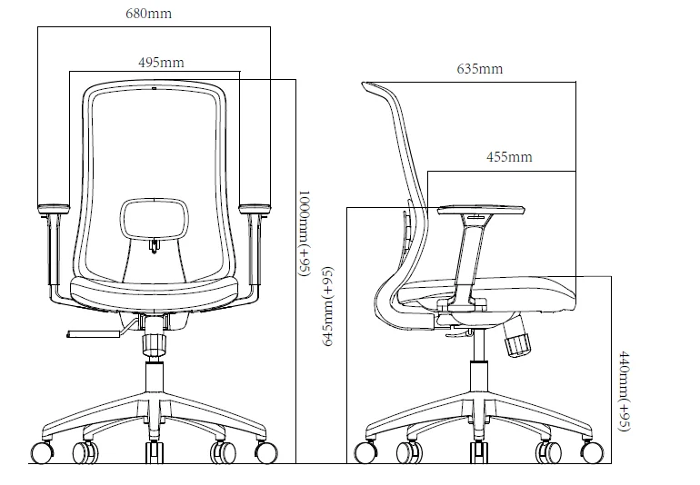 KOHO Modern Style 3D Move PU Armrest Adjustable Office Chair