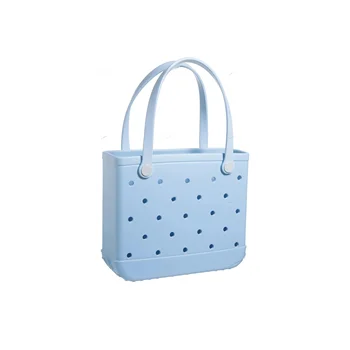 Custom Logo Small Baby Bag New Design Open Closure Type Waterproof Eva Rubber Beach Handbag Handmade Silicone Handbags for Kids