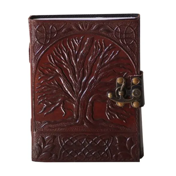 Tree Of Life Embossed Refillable Leather Journal Handmade Craft Cotton Paper Sketchbook