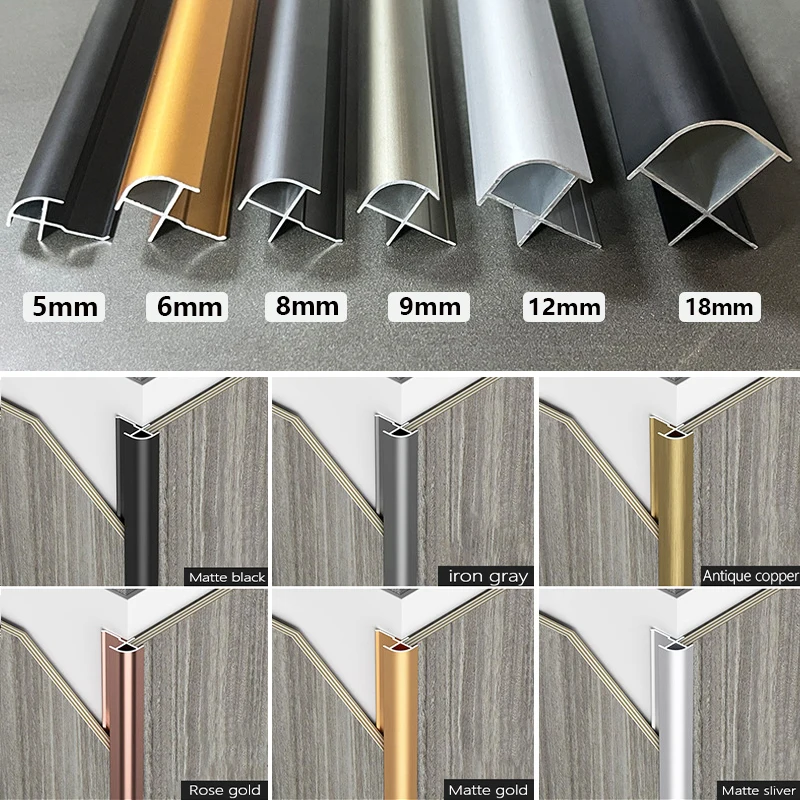 Modern Aluminum Tile Edge Trim for 5mm & 8mm Floor Transition ...