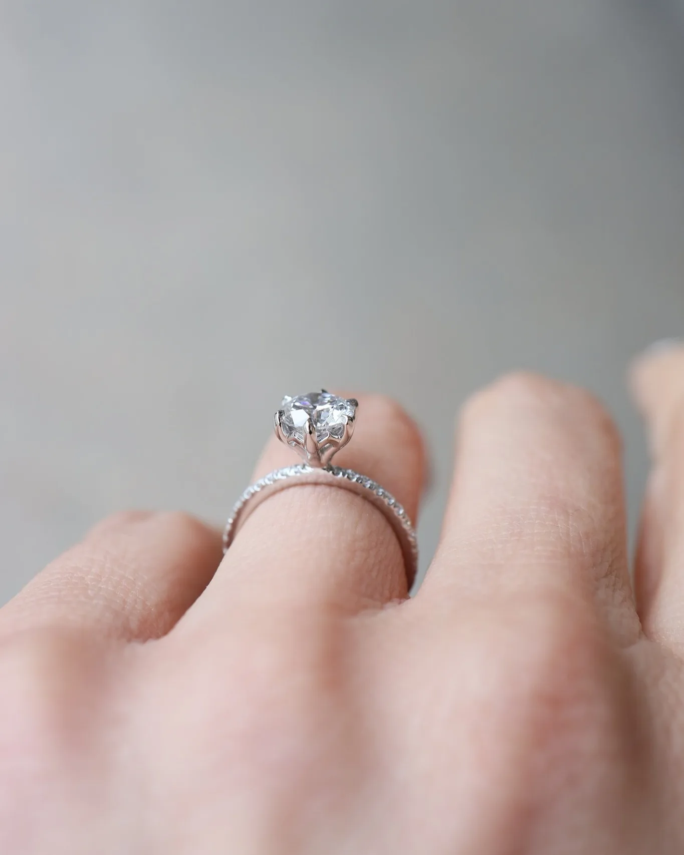 7mm Round Cut Moissanite Engagement Ring Solitaire 925 Sterling Silver Design OAB-1077M