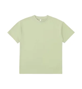 350 Gsm Heavy Oversized Tee Shirt Custom Logo T Shirt Rib Thick Collar Mock Neck High Quality Heavyweight T-shirt
