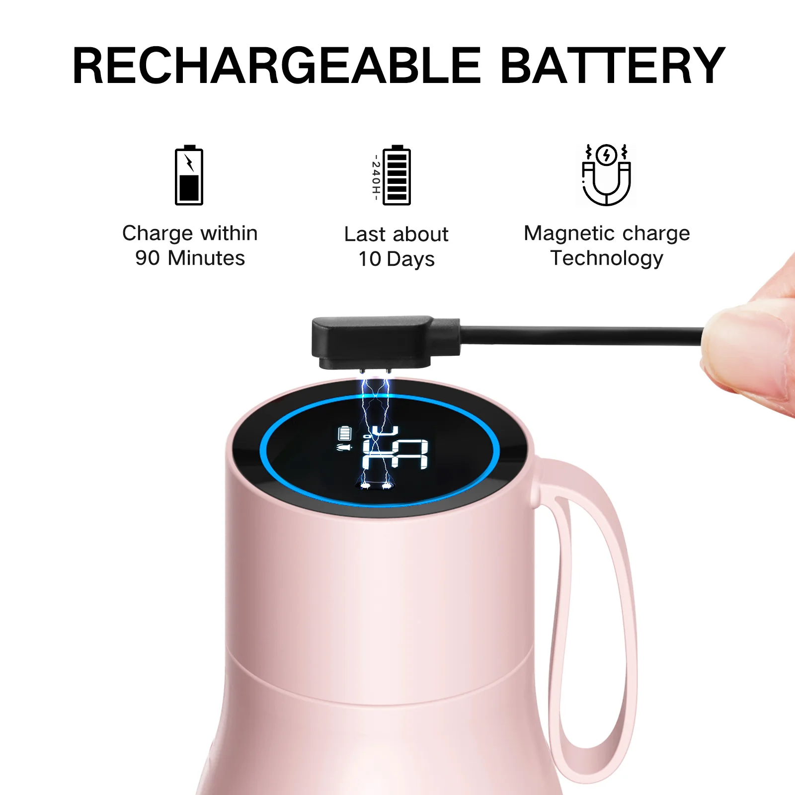 Customized Vsitoo App Control Temperature Display UV Water Bottle 316 Stainless Steel Smart Drinkware Heating Tumblers