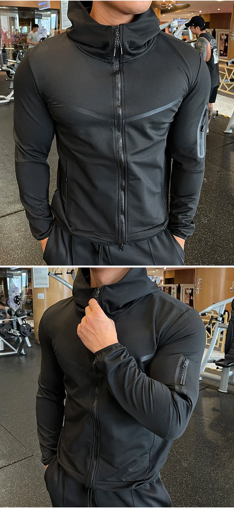 Gym Shell Jacket Wholesale Stretchy Jogging Men's Soft Shell Sport Zipper Pocket Jacket ...