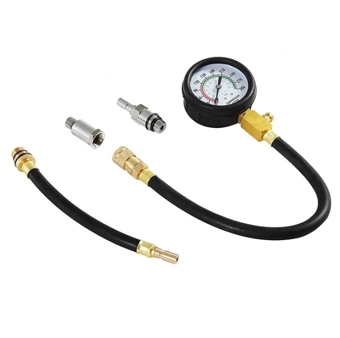 Petrol Engine Cylinder Compression Tester 5 Pcs Oil Pressure Test Kit for Car Diagnostic Tools