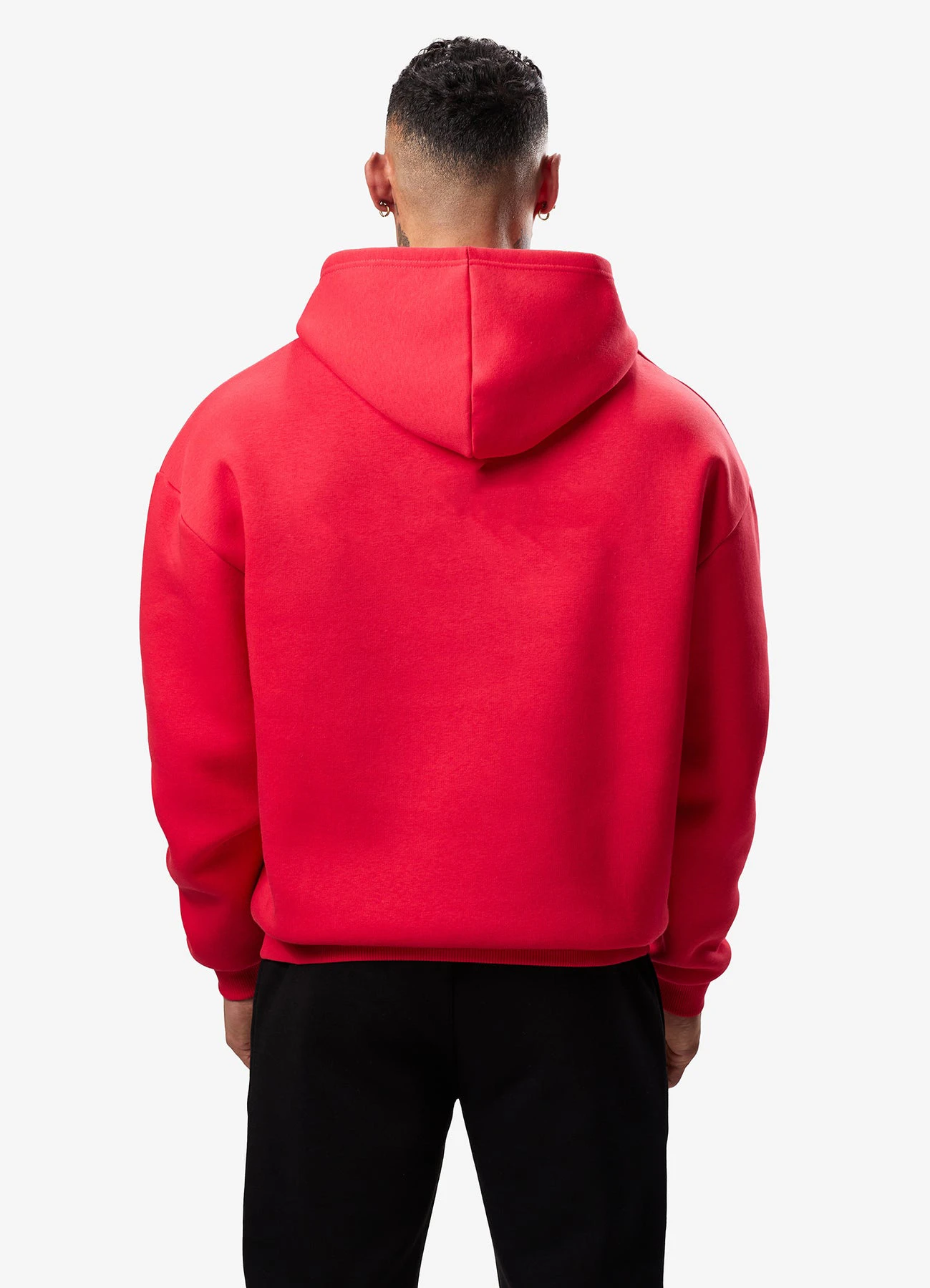 Wholesale Customized Men's Red Color Thermal Hoodies High Quality Drop Shoulder Breathable Mens Hoodies