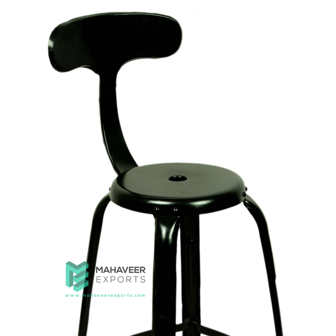 Modern Designed Iron Bar Counter Chair In Black Powder Coated Finish Bar Stool / Chair For Home