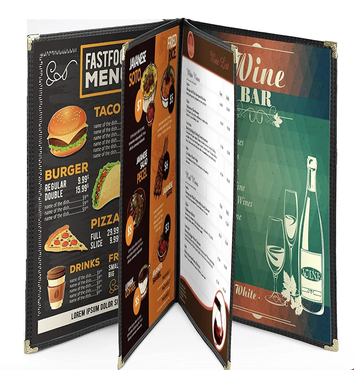 Alibaba.com: Transparent PVC A4 menu covers, durable leather holder ...