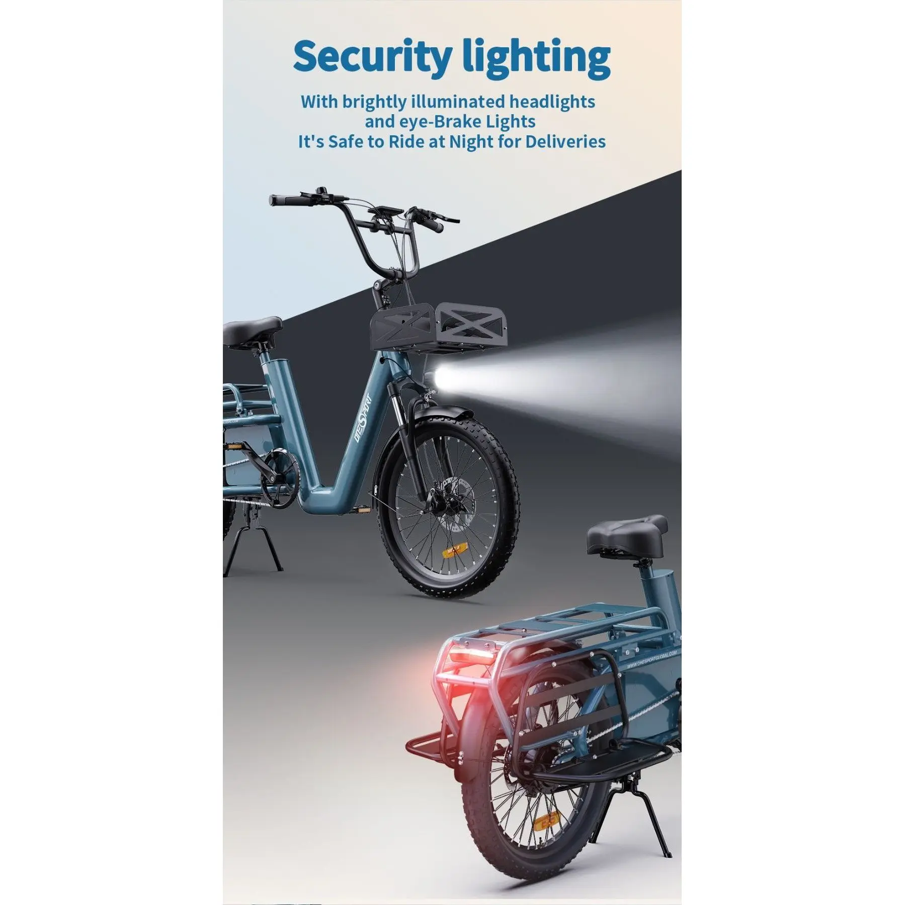 OneSport OT01 Long tail Cargo Electric Bike Lastenrad with 1296Wh Battery and Nabenschaltung