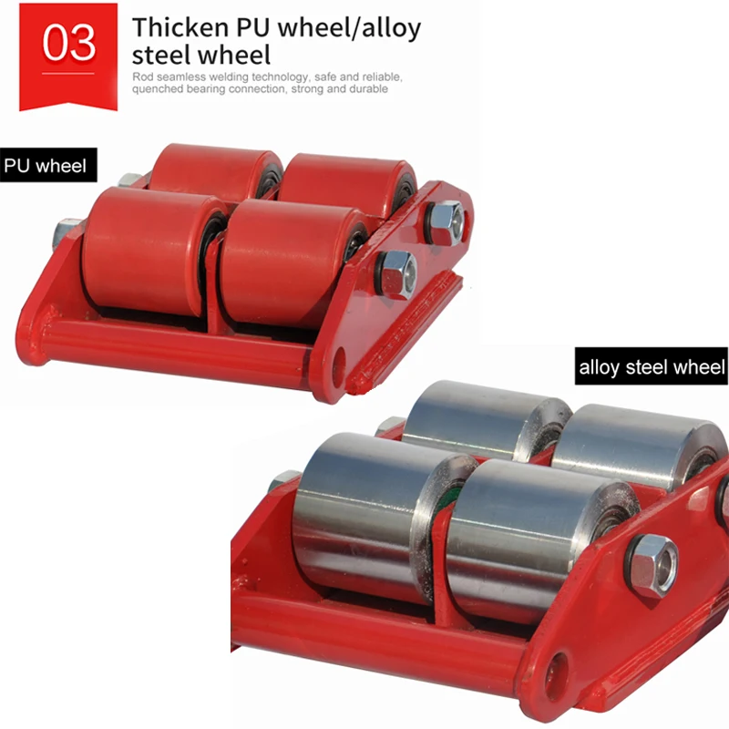 4 Wheels Rotating Round Platform Cargo Trolley Roller Skid for Machinery Moving Heavy Object Moving Equipment