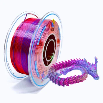 YOUSU 3D Silk PLA filament supplier 3d Tricolor filament ,1.75mm 1kg, Red to Blue to Gold plastic for 3D Printer & 3D Pen.