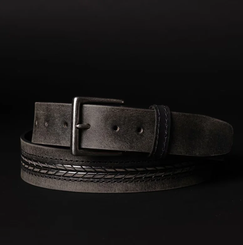 High Quality Men's Genuine Cowhide Leather Belt Factory Direct Sale-Full Grain Leather with Steel Buckle Direct from Pakistan