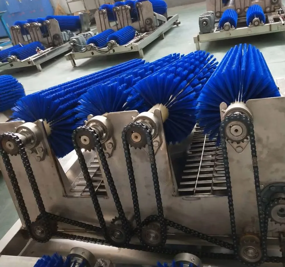 Industrial stainless steel boot cleaner for hygiene control in slaughterhouses and food processing plants