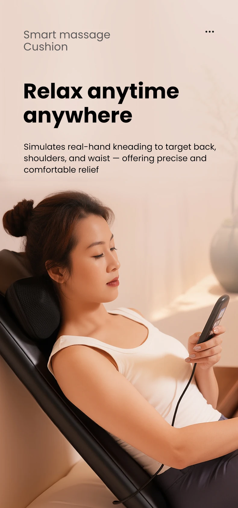 product 3 in 1 back massager shiatsu neck and back massager with soothing heat massage machine-1