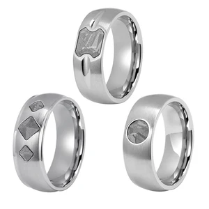 Tizti Jewelry 8mm Meteorite Customized Rings Fashion Jewellery Fine Jewelry Stainless Steel Titanium Meteorite Ring for Men