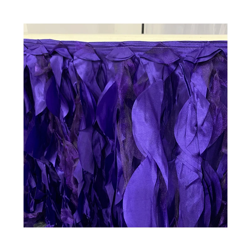 100% Polyester Multilayer Hawaiian Table Skirt with Hibiscus Flowers 4 Foot Disposable Party Table Decoration