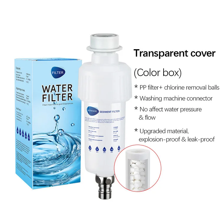 1/2" Connect Portable Tap Rust Removal Filter Washing Machine Water Prefilter Sediment Anti Scale Filter Shower Filter