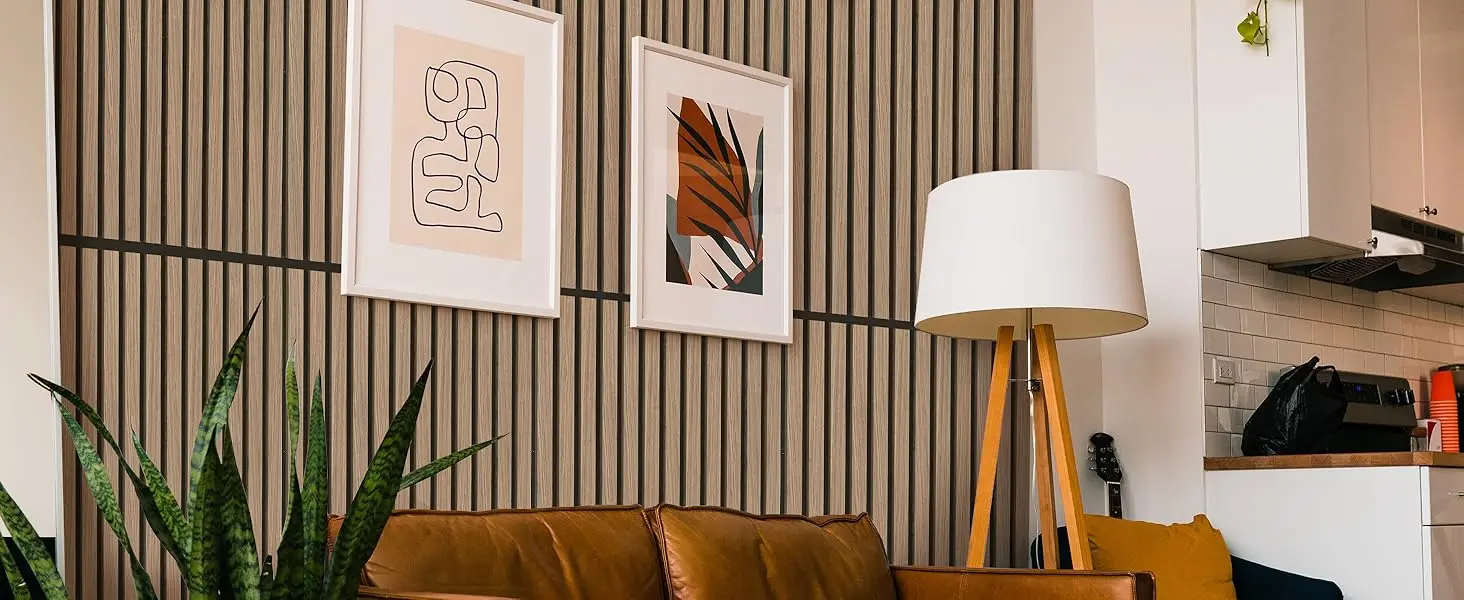 Modern Luxury 3D Acoustic Wood Veneer Slat Panels Natural Walnut Sound Absorbing Decorative Slat Wall Panel for Living & Bedroom supplier