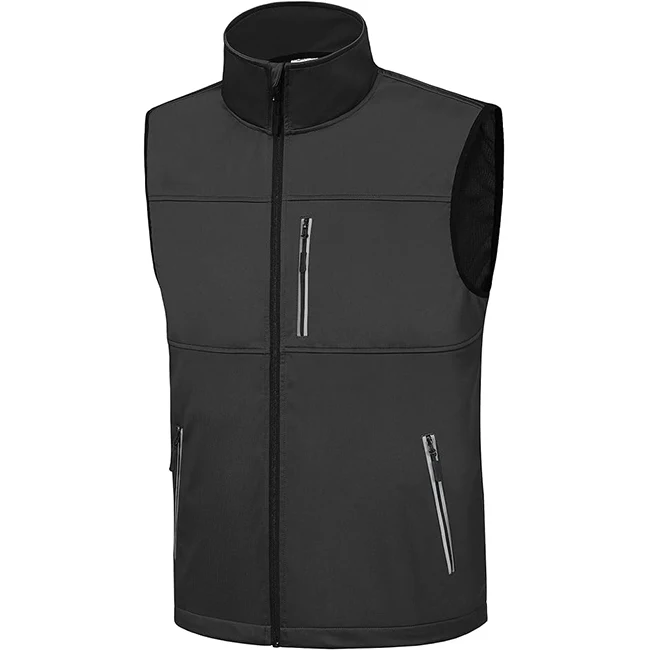 Men's Golf Vest 7 Pockets Lightweight Reflective Softshell Vest ...