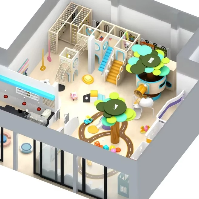 Feelkids ALITA-TQ26005 High-Capacity Indoor PE Board & Galvanized Pipe Multi-Play Kids Activity Center Playroom Equipment