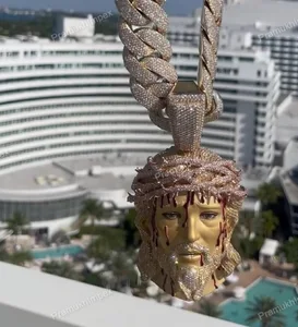 White Gold Plated Sterling Silver Cut Moissanite Claw Setting Iced Pendant Necklace Hip Hop Customized Wholesale Price Unisex