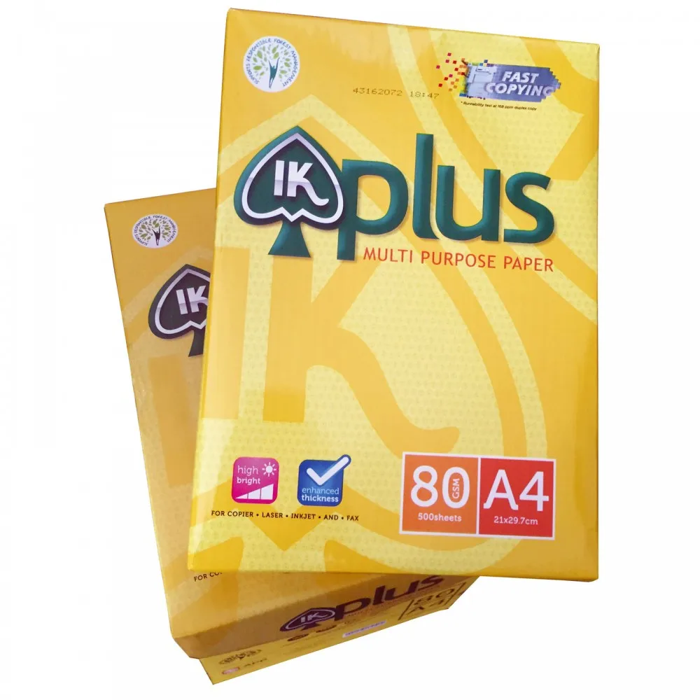 100% Premium Ik Yellow White 70 75 80 Gsm A4 A3 Paper Copy Paper - Buy 