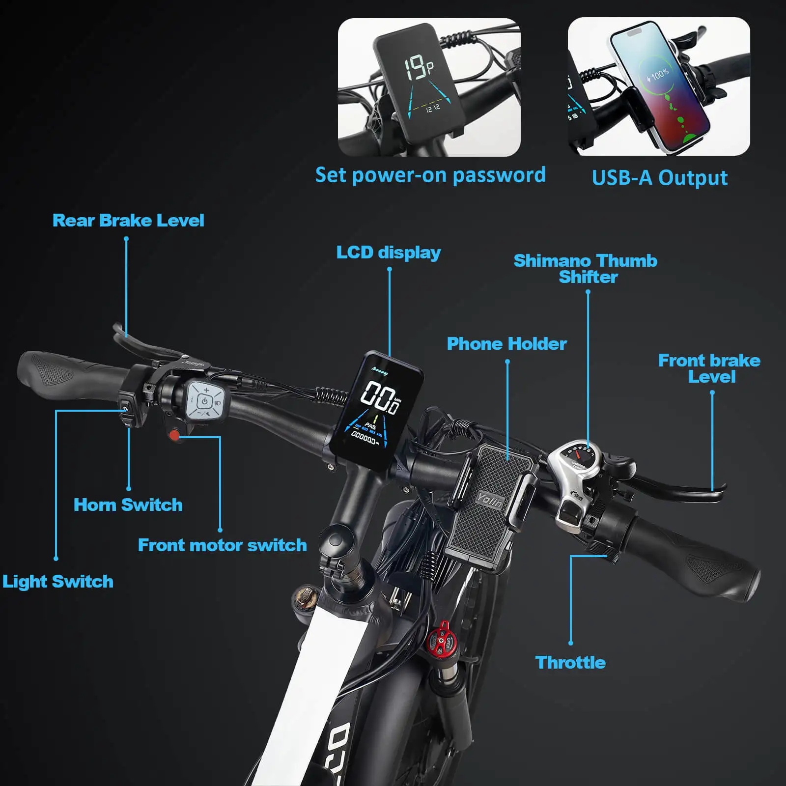 E·Bycco 26'' EB7PRO Dual Motor 2000W Peak 3000W 52V 23Ah Power for Adults Adult Electric Bike