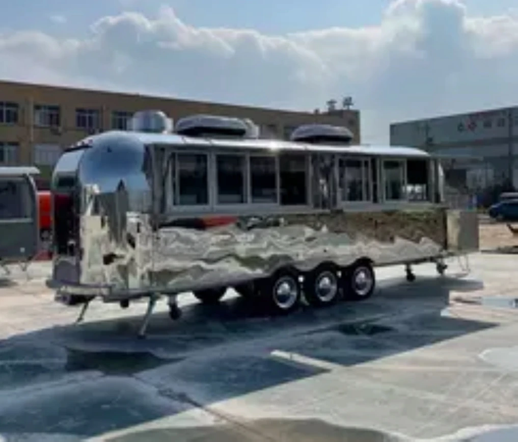 Stainless Steel Big Size Food Truck Trailers For Sale Free Designed