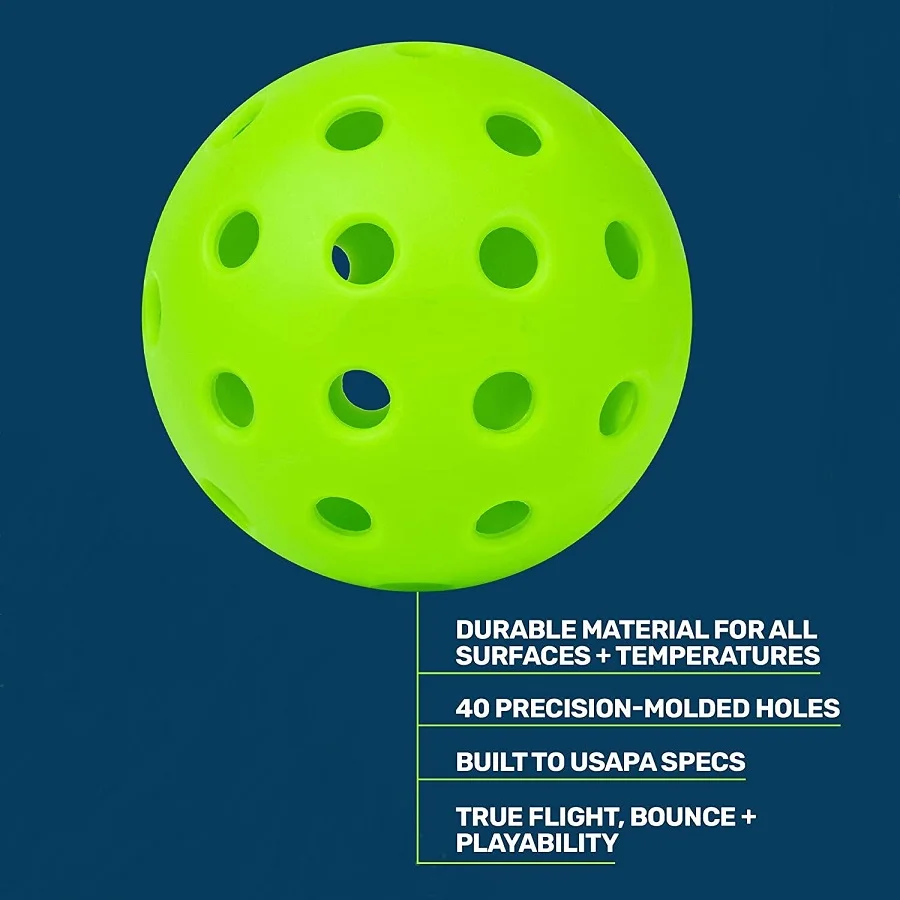 12PCS Pickleball Balls, USAPA Approved Pickleballs,40 Holes Outdoor Pickleball Balls High Elasticity Pickle Balls For All Style Pickleball Paddle I.438918643