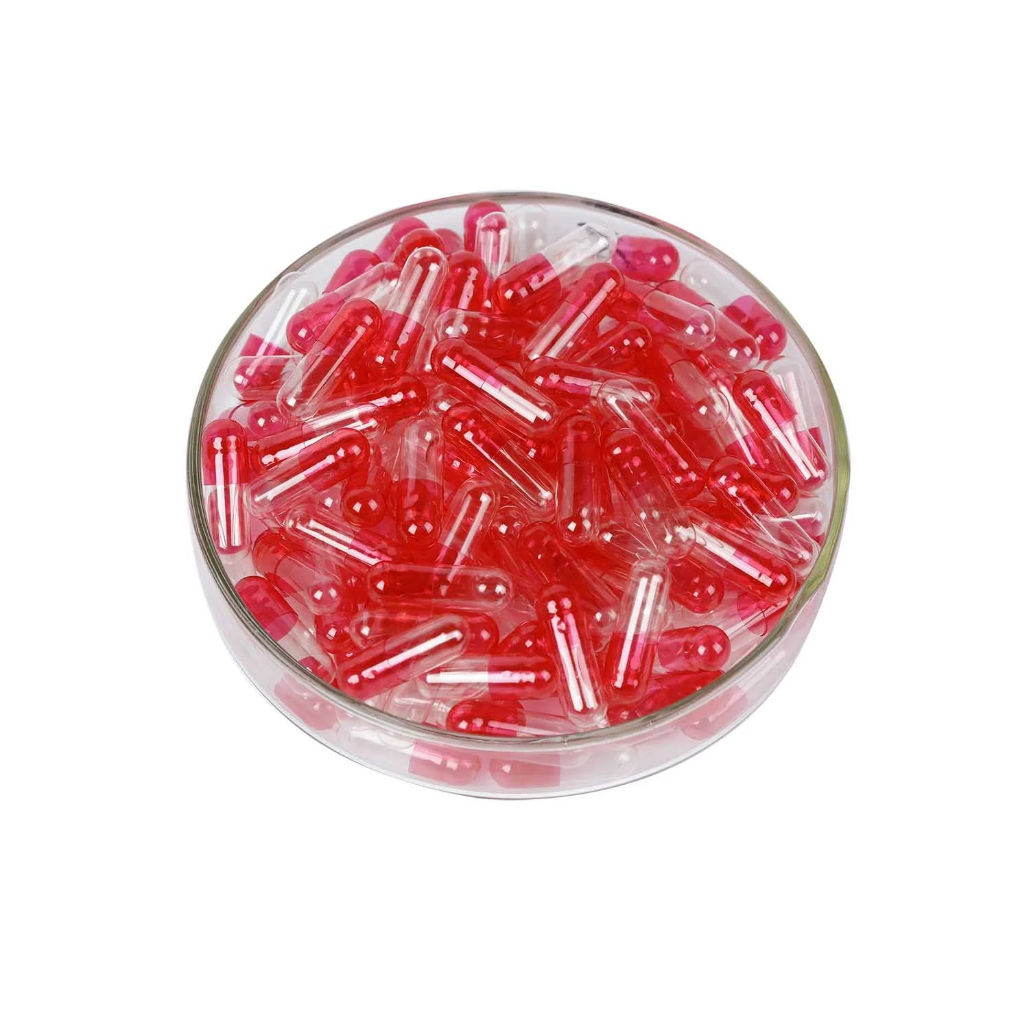 Size 0 Red Transparent China Medical Herbs Empty Capsule Gelatin Halal Certificated for Vegatarian Zhongya Caps