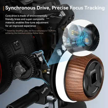 SmallRig F60 Follow Focus for DSLR and Mirrorless Camera Lenses, with Non-Damping Design & Forward/Reverse Switch & A/B Stops detail image
