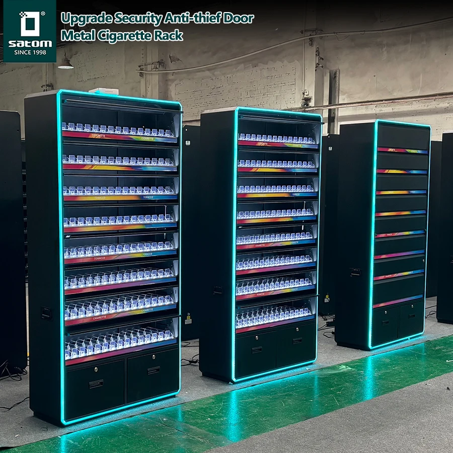 smokeless tobacco display rack High-end Remote Control Lock Door Smoke Shop Showcase Tobacco Display Stand  Rack Smokeless Displays Cigarette Display