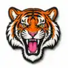 Testa di tigre arancione ruggente