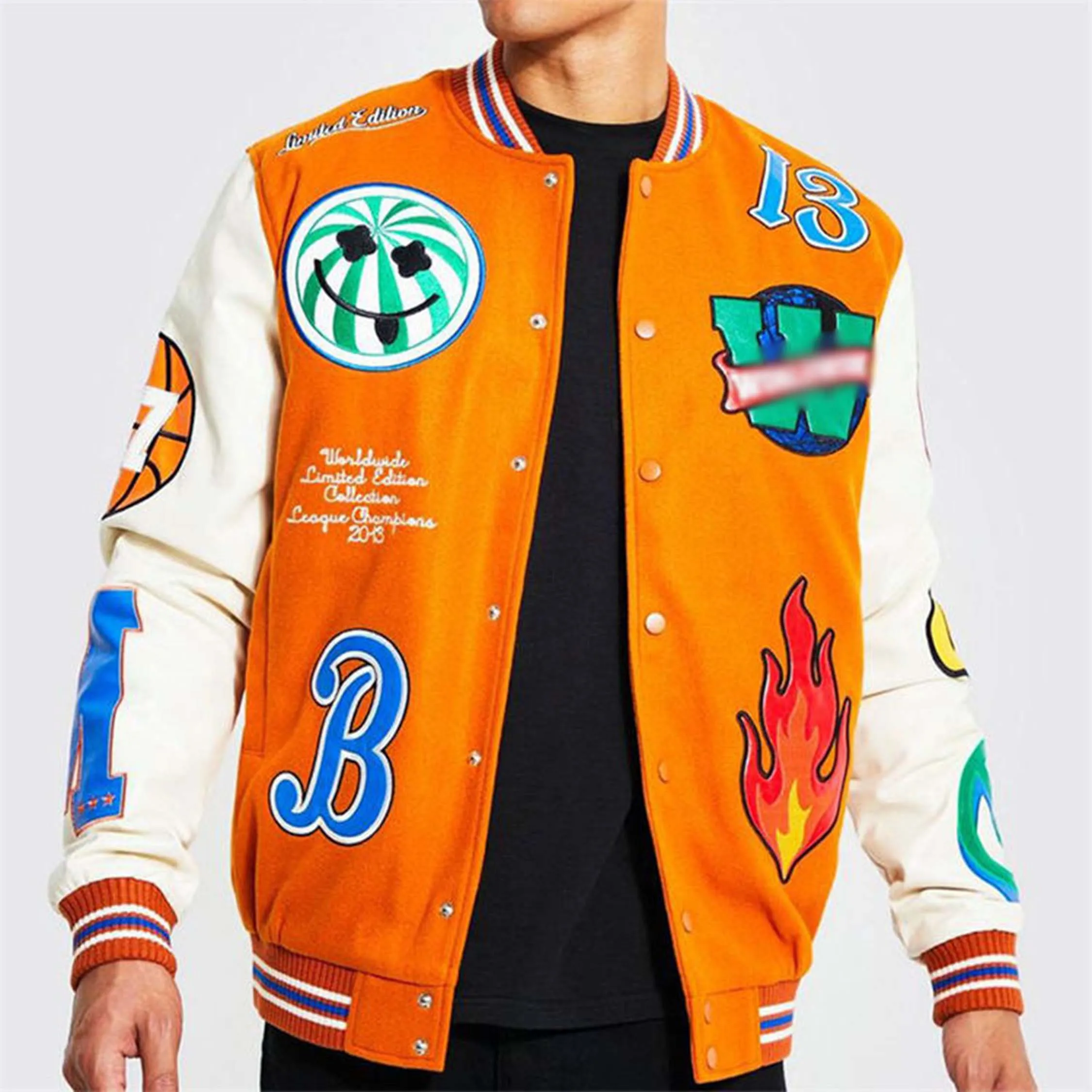 Newly Designed College Student Varsity Jacket for Men Winter Wool Fabric with Hooded Letterman Style Embroidered Chenille