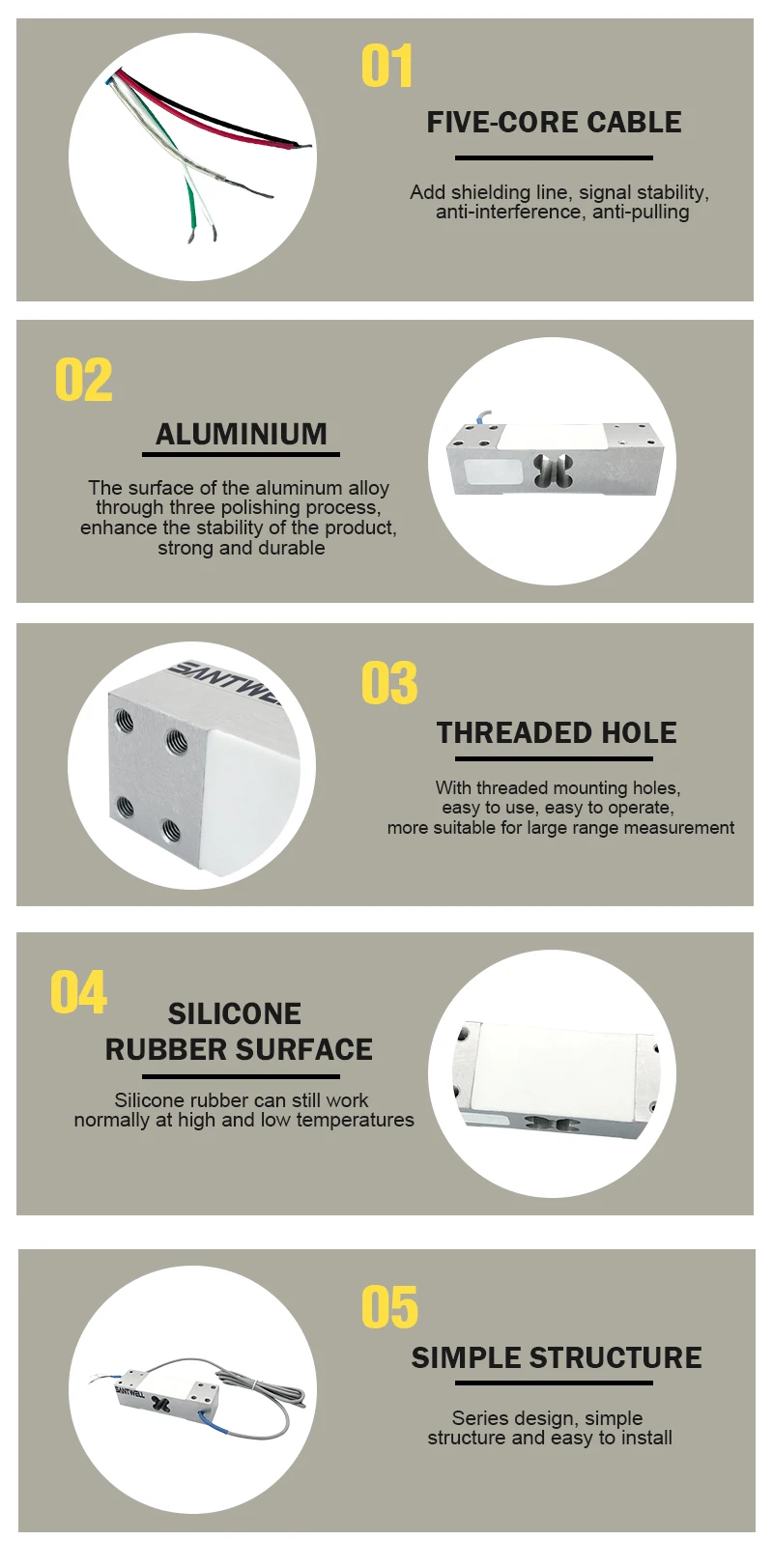 IP66 Aluminum Alloy Load Cell 400kg - Precision Scales