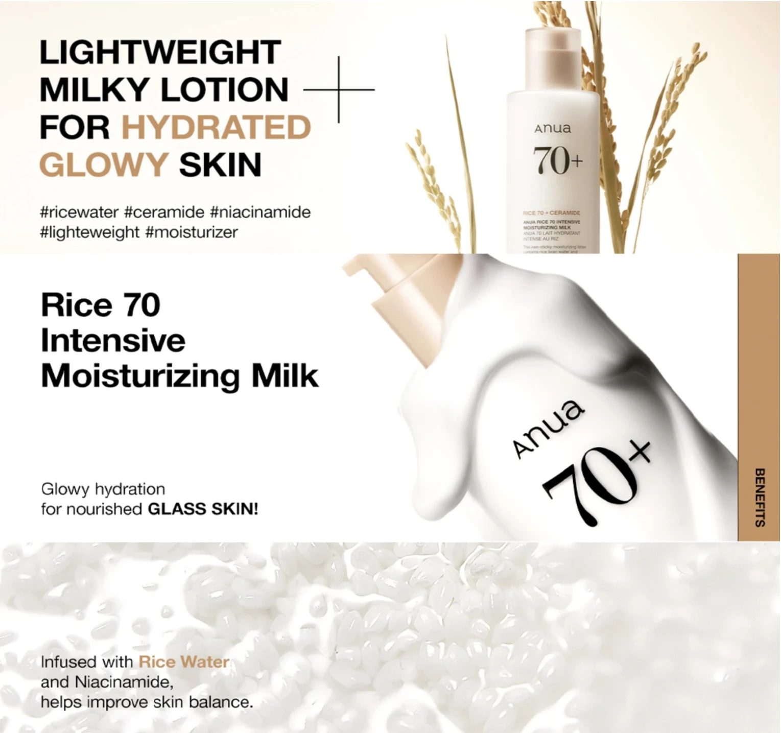 Anua Rice 70 Intensive Moisturizing Milk 150ml