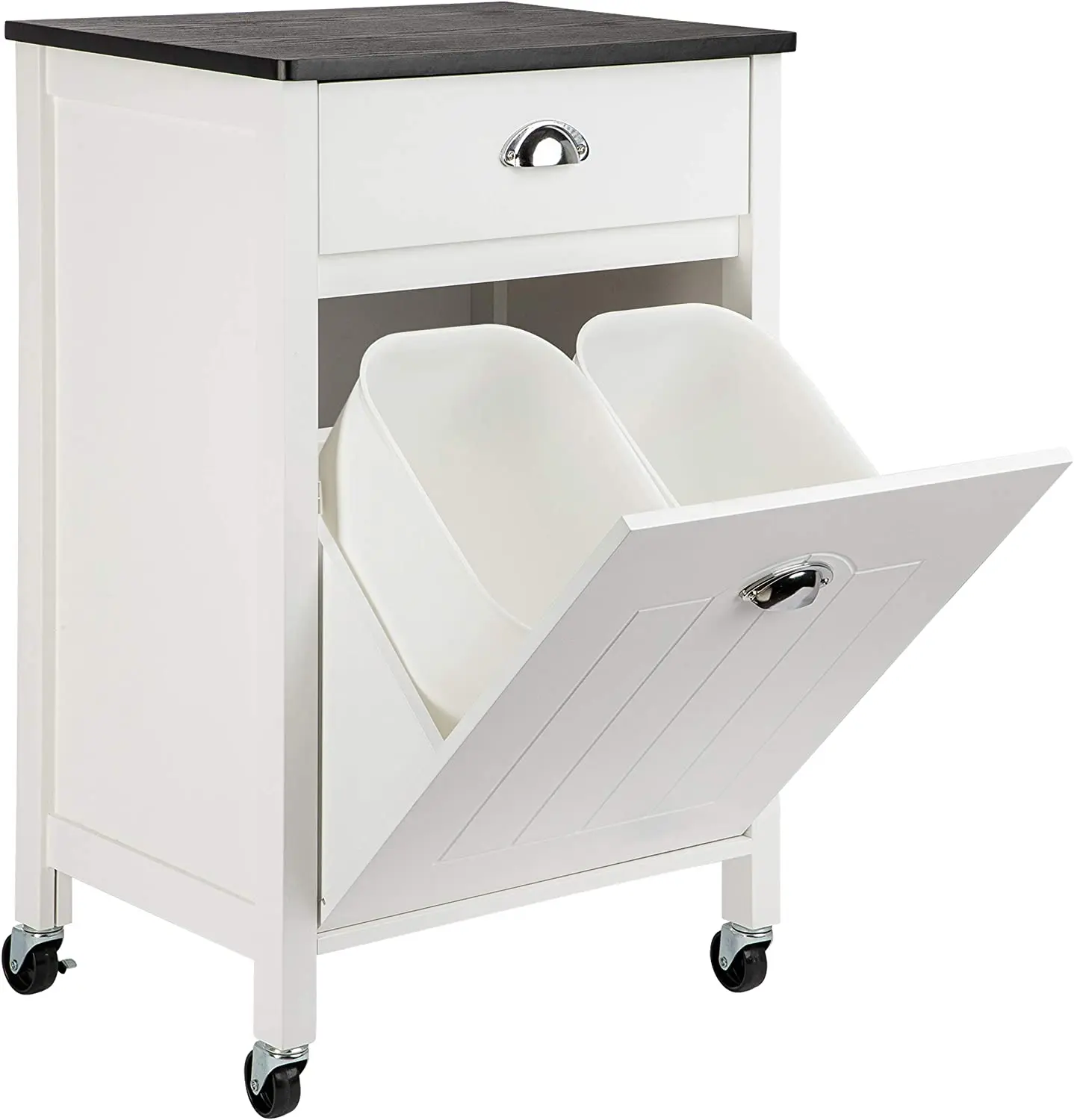 Modern Kitchen Cart Waste Separation System Trash Waste Bin
