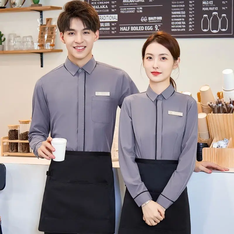 Hotel Uniform Front Office Reception Receptionist Lobby Long Sleeved Top Shirt Vest Pants Unisex Hotel Uniform