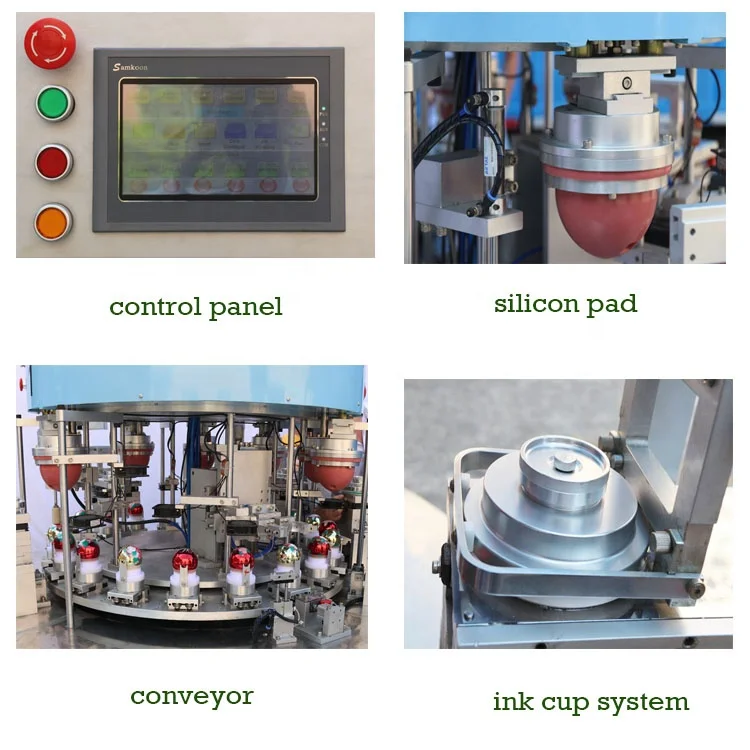 Automatic 2 Color PVC Toy Ball 360 Degrees Round Pad Printer Printing Machine