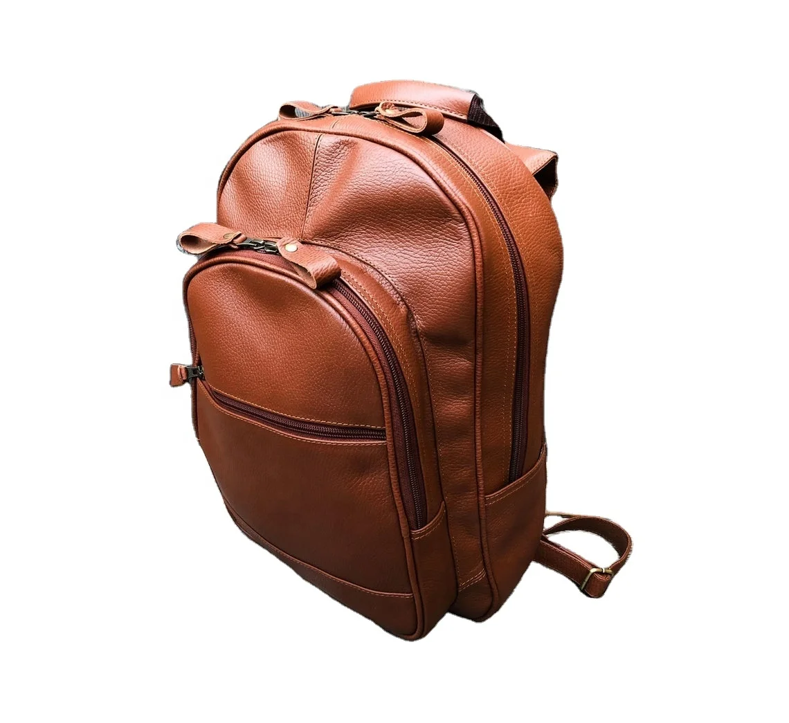 Classic Brown Leather Backpack For Work or College