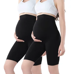 Pregnant Maternity Women's Yoga Pant Plus Size Slim Fit Seamless Bermuda Peach Buttocks Pregnancy Yoga Short Leggings